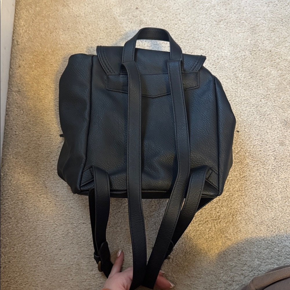 Nwot Universal Thread Black Leather Backpack - image 2